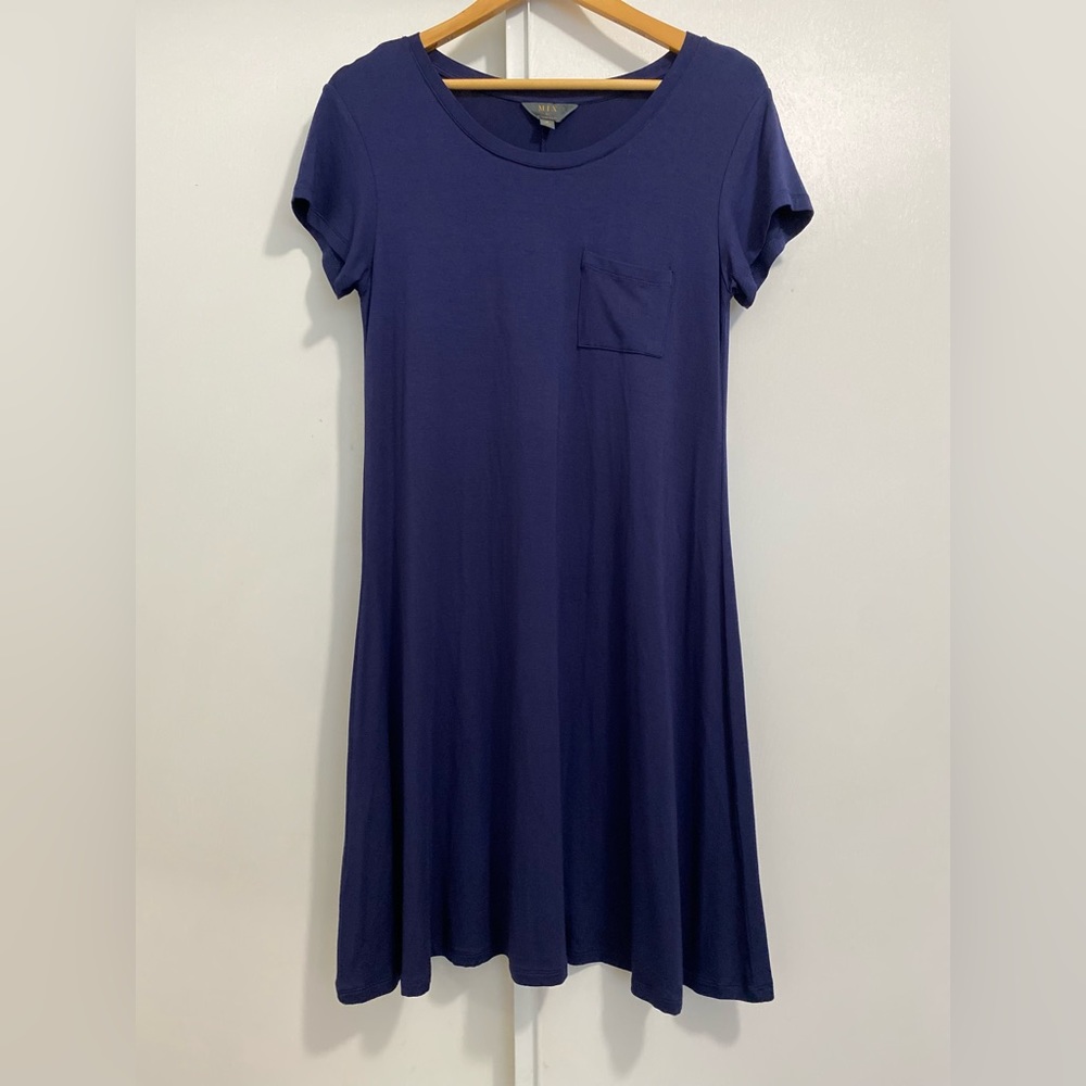 🌻$15🌻 Preloved Mix by 41 Hawthorn Navy Blue T-Shirt Dress Size: M
